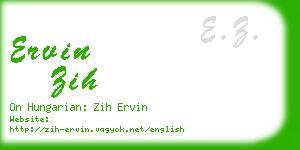 ervin zih business card